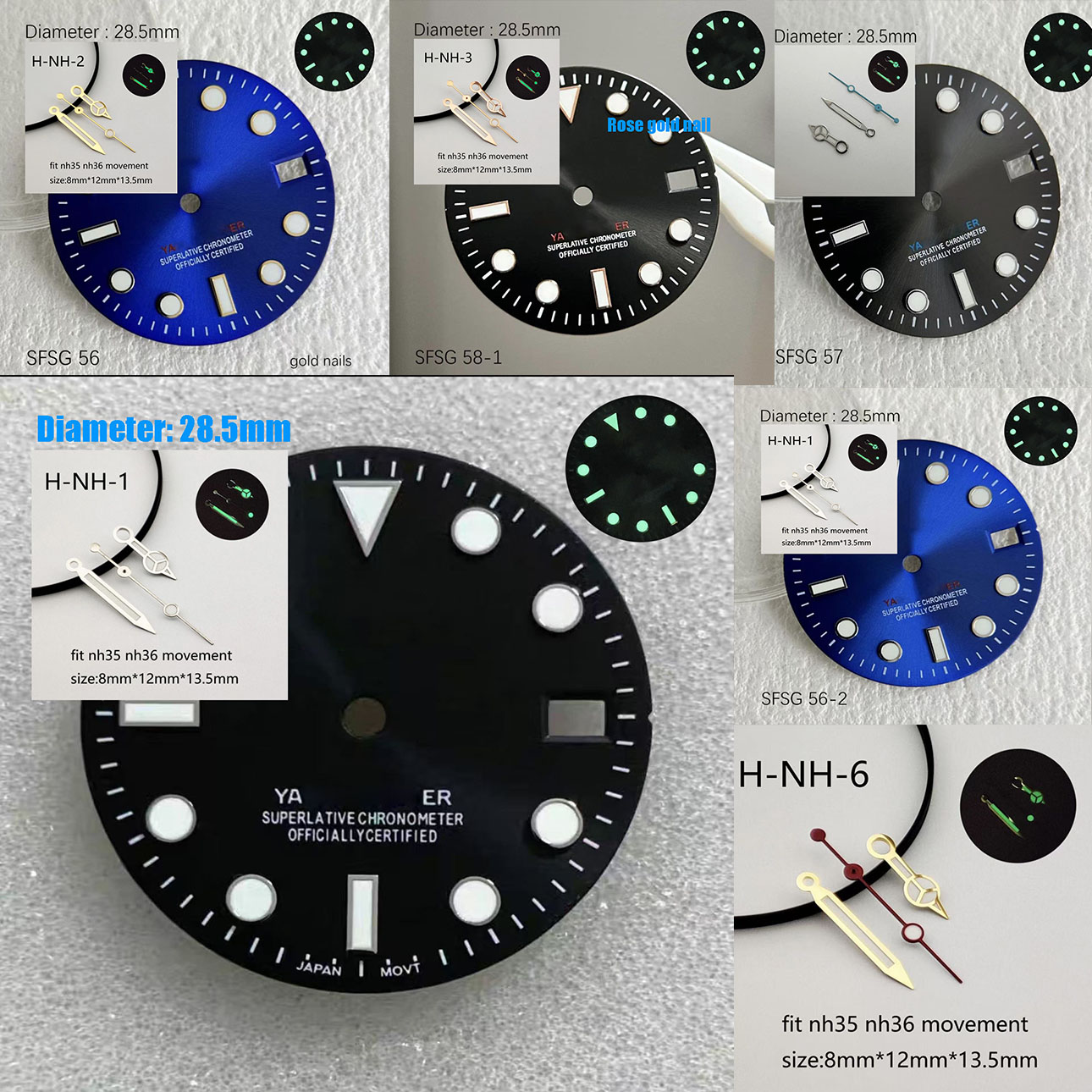Hot SUB 28.5mm NH35 Green Glow - Reel Case review and price