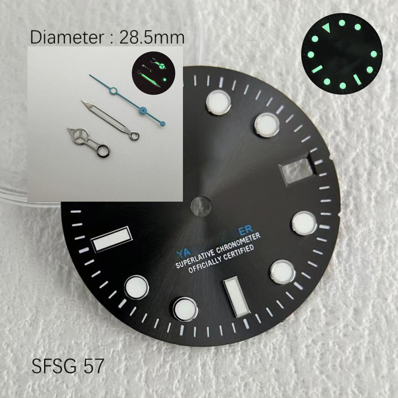 Hot SUB 28.5mm NH35 Green Glow - Reel Case review and price